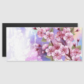 ピンクの桜絵画の背景 マグネット招待状 (正面/裏面)