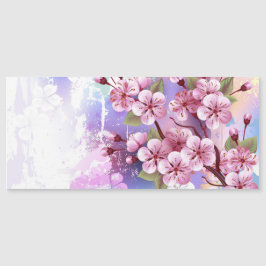 ピンクの桜絵画の背景 マグネット招待状