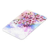 ピンクの桜絵画の背景 マグネット (左側)