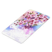 ピンクの桜絵画の背景 マグネット (左側)
