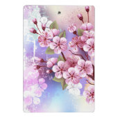 ピンクの桜絵画の背景 ミニクリップボード (裏面)
