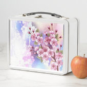 ピンクの桜絵画の背景 メタルランチボックス (インサイチュ)