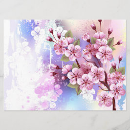 ピンクの桜絵画の背景 メニュー