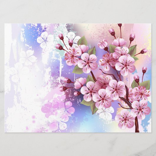 ピンクの桜絵画の背景 メニュー (正面)