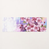 ピンクの桜絵画の背景 ヨガマット (裏面(横))