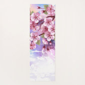 ピンクの桜絵画の背景 ヨガマット (裏面)