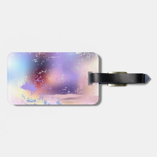 ピンクの桜絵画の背景 ラゲッジタグ (裏面横)