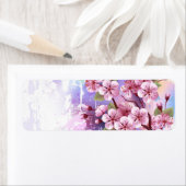 ピンクの桜絵画の背景 ラベル (インサイチュ)