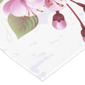 ピンクの桜絵画の背景 ロングテーブルランナー (コーナー)