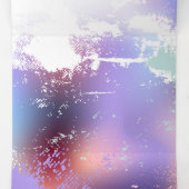 ピンクの桜絵画の背景 三つ折りクリスマスカード (内部中)