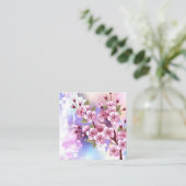 ピンクの桜絵画の背景 予約カード (スタンド正面)