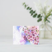 ピンクの桜絵画の背景 予約カード (スタンド正面)