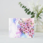 ピンクの桜絵画の背景 出欠カード (スタンド正面)