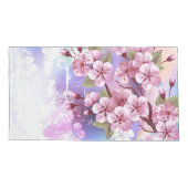 ピンクの桜絵画の背景 枕カバー (裏面)