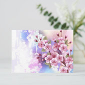 ピンクの桜絵画の背景 案内状 (スタンド正面)