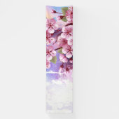 ピンクの桜絵画の背景 横断幕 (縦)