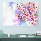 ピンクの桜絵画の背景 横断幕 (トレードショー)