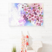 ピンクの桜絵画の背景 横断幕 (インサイチュ)