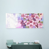 ピンクの桜絵画の背景 横断幕 (トレードショー)