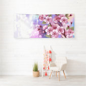 ピンクの桜絵画の背景 横断幕 (インサイチュ)
