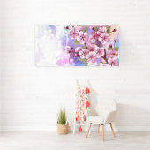 ピンクの桜絵画の背景 横断幕 (インサイチュ)