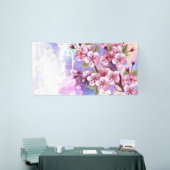 ピンクの桜絵画の背景 横断幕 (トレードショー)