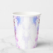 ピンクの桜絵画の背景 紙コップ (右)