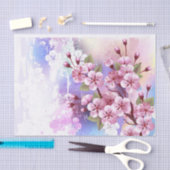 ピンクの桜絵画の背景 薄葉紙 (クラフト)
