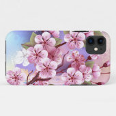 ピンクの桜絵画の背景 Case-Mate iPhoneケース (裏面(横))
