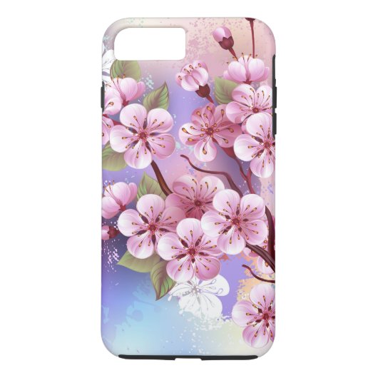 ピンクの桜絵画の背景 Case-Mate iPhoneケース (裏面)