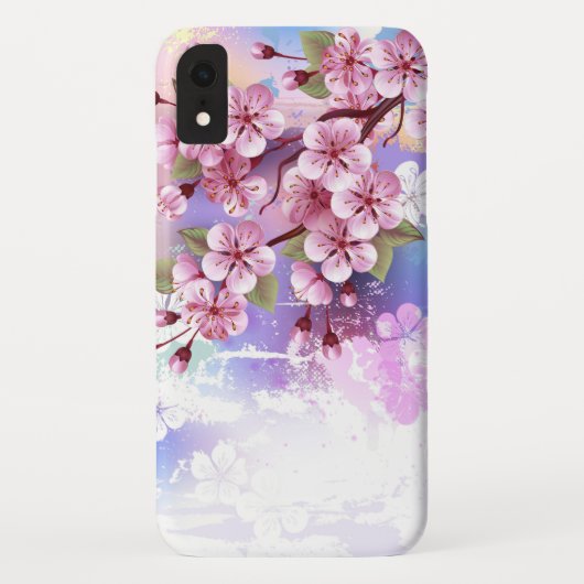 ピンクの桜絵画の背景 Case-Mate iPhoneケース (裏面)