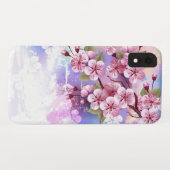 ピンクの桜絵画の背景 Case-Mate iPhoneケース (裏面(横))