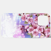 ピンクの桜絵画の背景 Case-Mate iPhoneケース (裏面 (横))