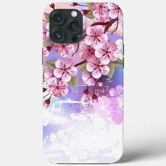 ピンクの桜絵画の背景 Case-Mate iPhoneケース (裏面)