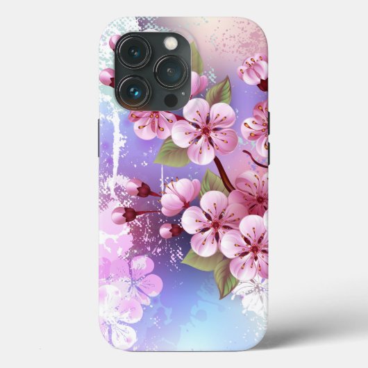 ピンクの桜絵画の背景 Case-Mate iPhoneケース (裏面)