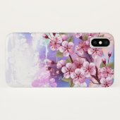 ピンクの桜絵画の背景 Case-Mate iPhoneケース (裏面(横))