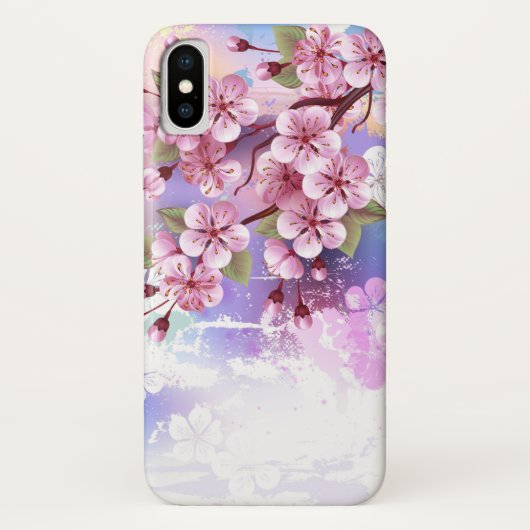 ピンクの桜絵画の背景 Case-Mate iPhoneケース (裏面)
