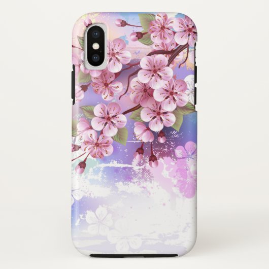 ピンクの桜絵画の背景 Case-Mate iPhoneケース (裏面)