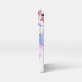 ピンクの桜絵画の背景 iPhoneケース (左側面)