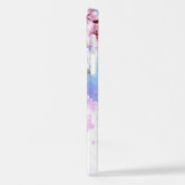 ピンクの桜絵画の背景 iPhoneケース (左側面)