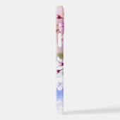 ピンクの桜絵画の背景 iPhoneケース (右側面)