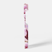 ピンクの桜絵画の背景 iPhoneケース (左側面)