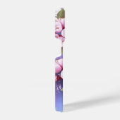 ピンクの桜絵画の背景 iPhoneケース (右側面)