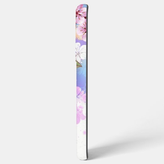 ピンクの桜絵画の背景 SAMSUNG GALAXYケース (裏面横)