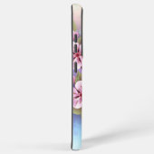 ピンクの桜絵画の背景 SAMSUNG GALAXYケース (右側面)