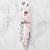 ピンクの桜花花花嫁春ブライダルワイン ソムリエナイフ (正面)