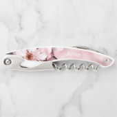 ピンクの桜花花花嫁春ブライダルワイン ソムリエナイフ (正面)