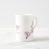 ピンクの桜 ボーンチャイナマグカップ (正面右)