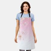 ピンクの桜 春の静けさ エプロン (着用した状態)