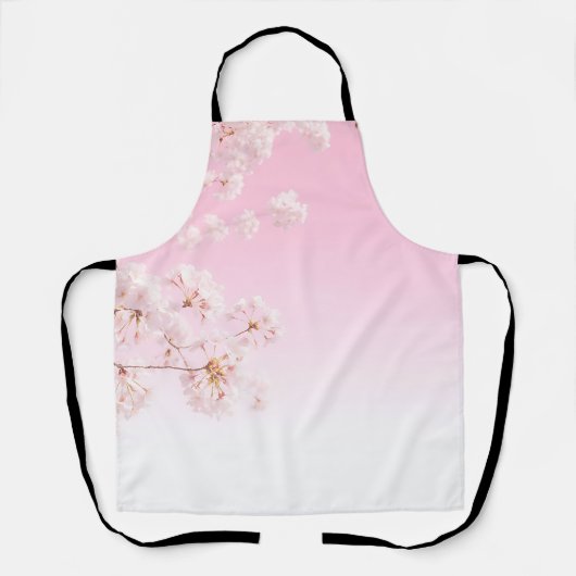 ピンクの桜 春の静けさ エプロン (正面)